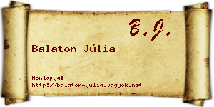 Balaton Júlia névjegykártya