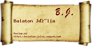 Balaton Júlia névjegykártya